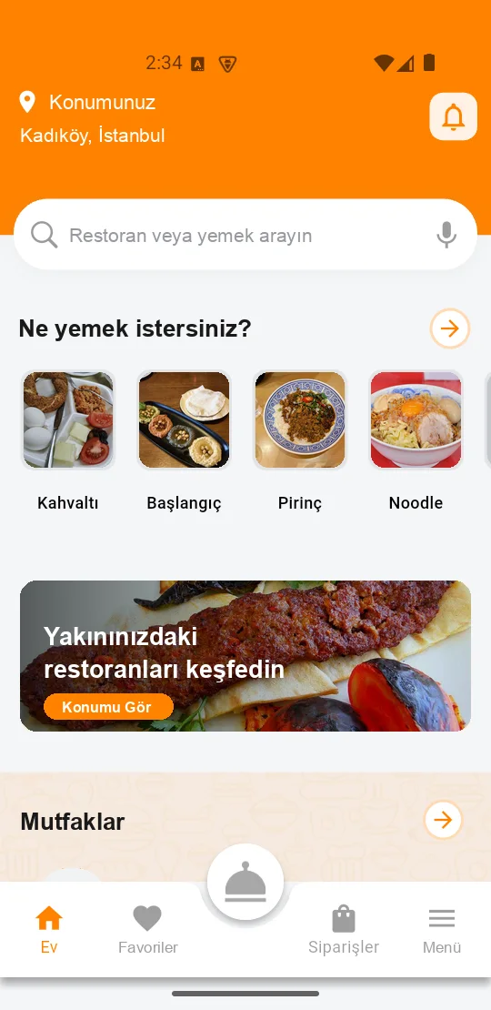 Boligo müşteri uygulaması ana ekranı